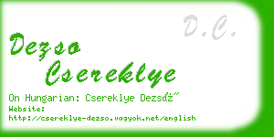 dezso csereklye business card